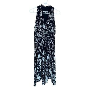 Evan Picone Maxi Dress Floral Black White Sleeveless Women's Sz 6 Office Spring